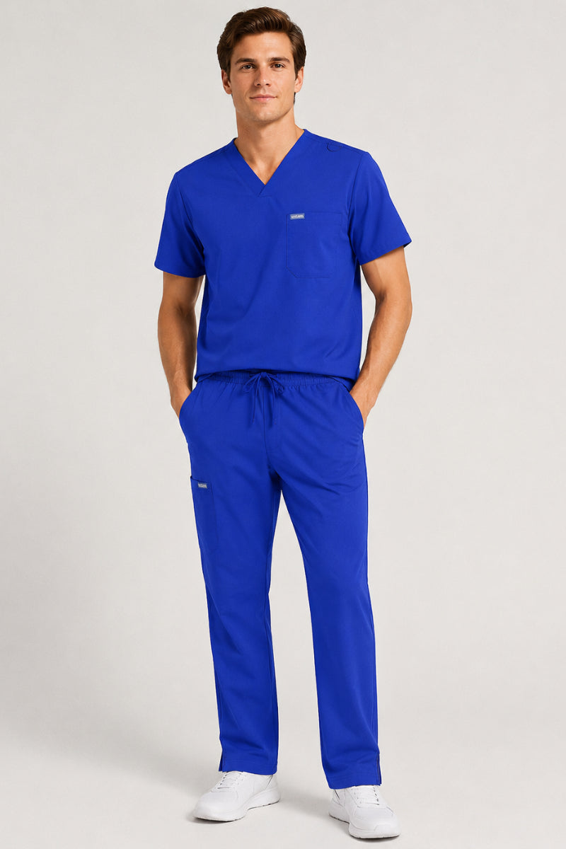 Scrub Médico Four Way Stretch Azul Rey para hombre