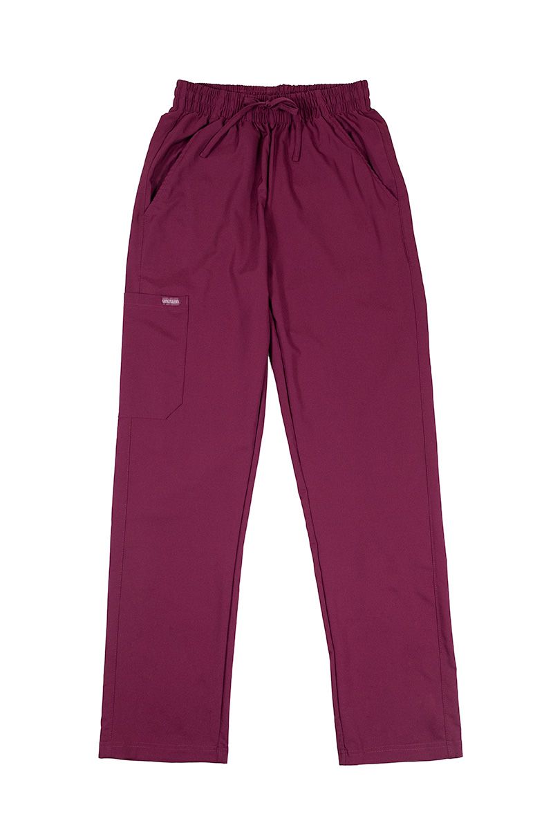 Uniforme Quirúrgico Four Way Stretch color vino para mujer con pantalón recto 